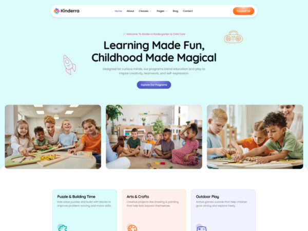 Kinderra - Kindergarten & Child Care Elementor Template