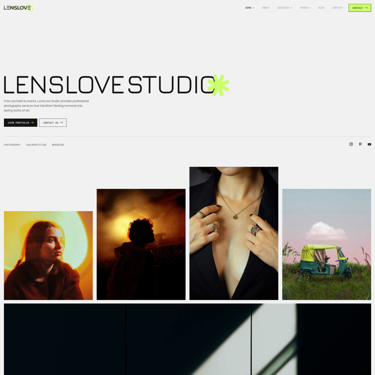 LensLove – Photography Studio & Portfolio Elementor Template