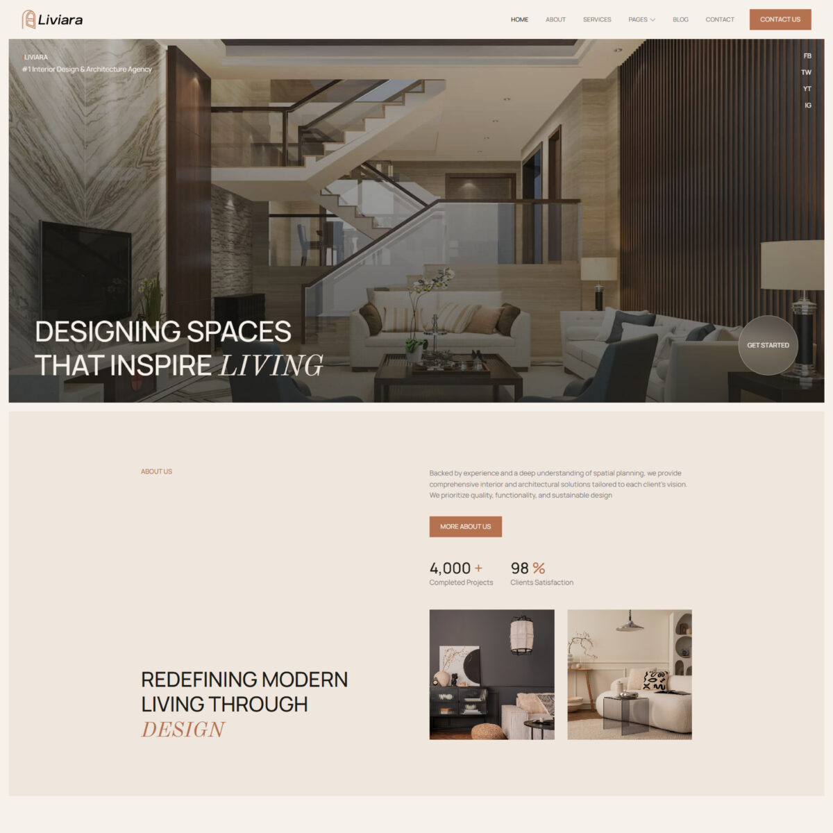 Liviara – Interior Design & Architecture Elementor Template