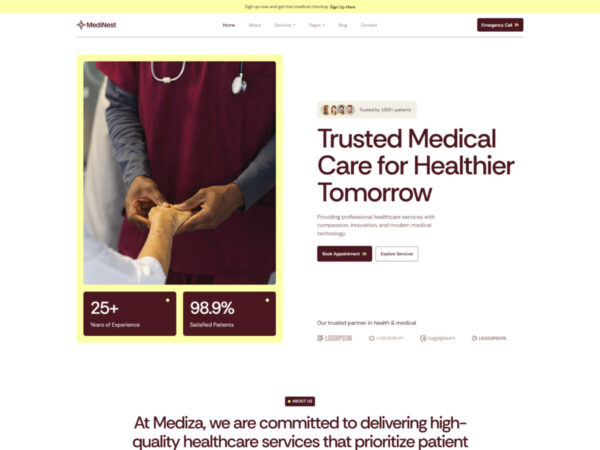 MediNest - Medical & Healthcare Service Elementor Template