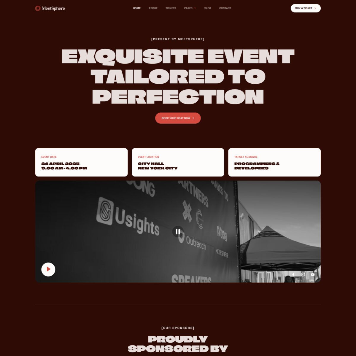 MeetSphere – Events & Conferences Elementor Template