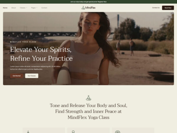 MindFlex - Yoga Studio Elementor Template