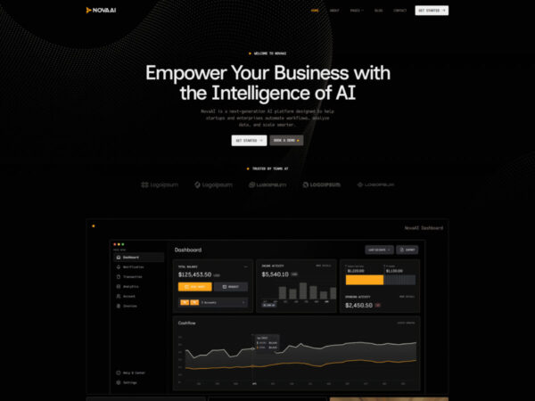 NovaAI - AI Startup & SaaS Elementor Template