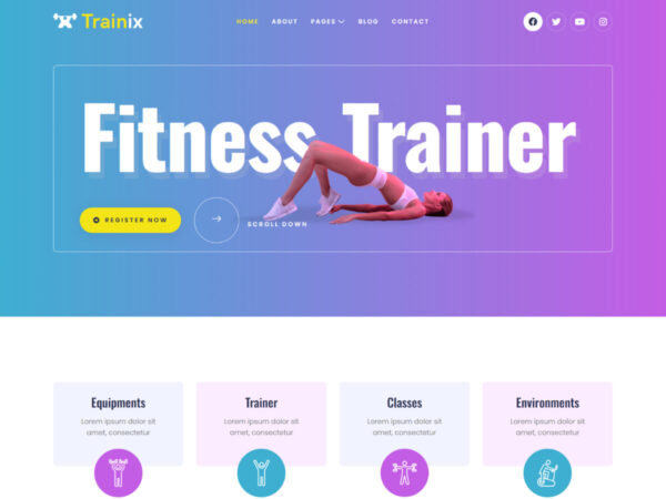 Trainix - Personal Fitness Trainer Elementor Template