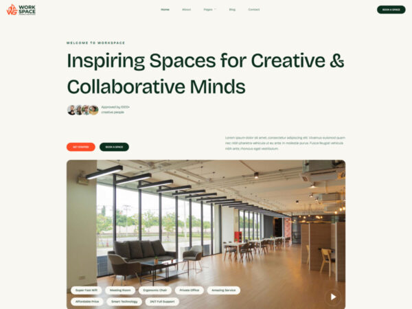 WorkSpace - Coworking & Creative Space Elementor Template